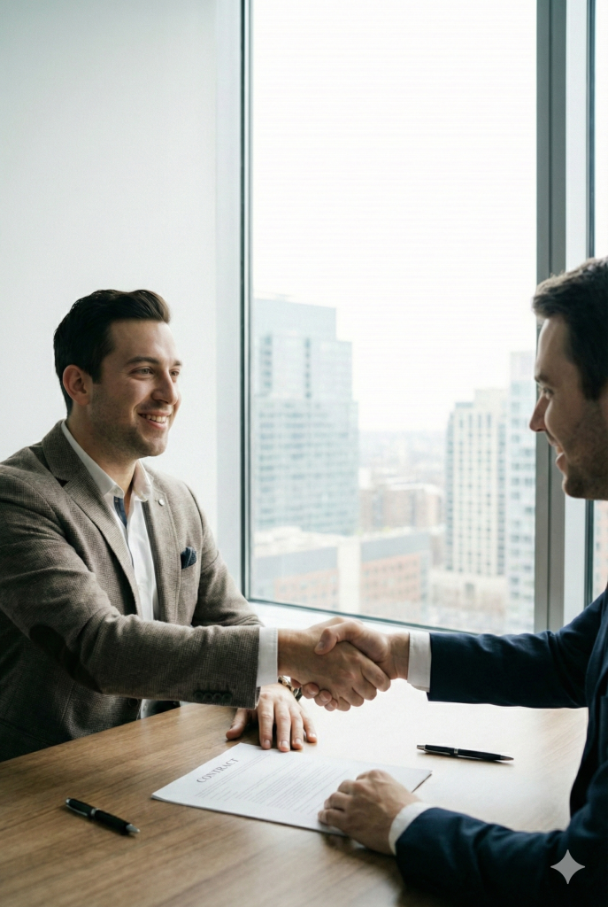 Deux personnes qui se sert la main
